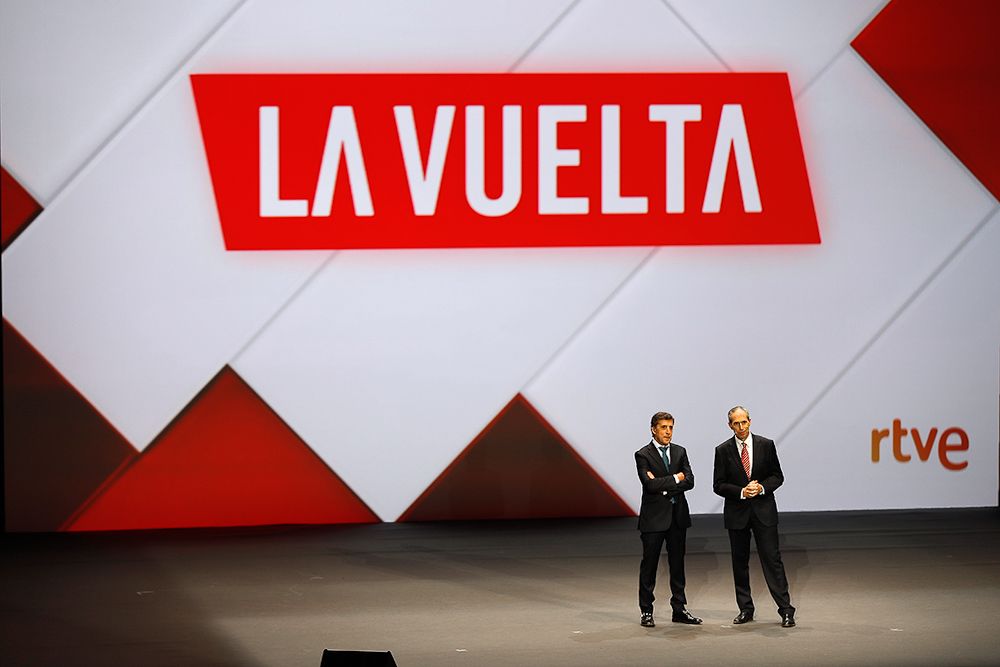 Dignitaries take the stage at the Vuelta route presentation