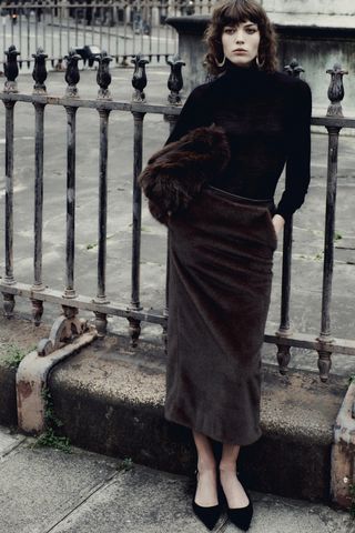 Limited Edition Faux Fur Midi Skirt