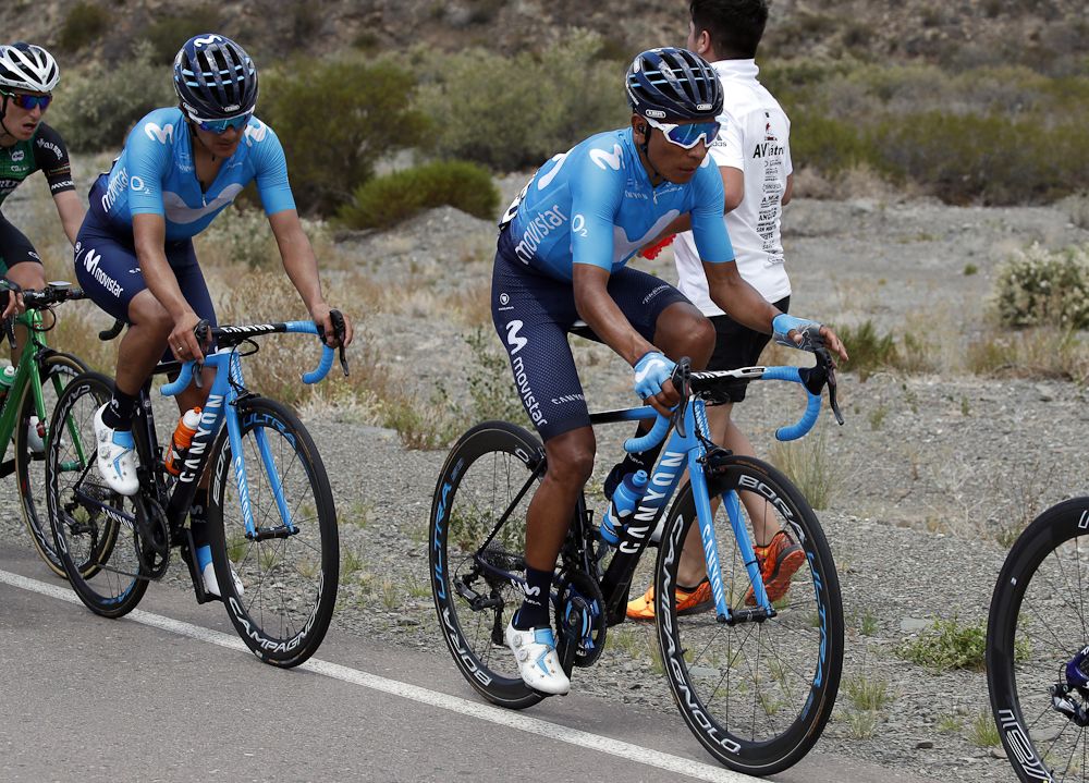 Movistar's Nairo Quintana marked Julian Alaphilippe through most of stage 5