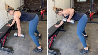 Seated cable row or dumbbell single-arm row