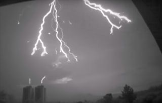 Scientists in Brazil captured high-speed footage of lightning striking a building.