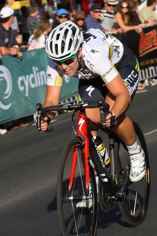 Chloe Hosking (HTC-HighRoad) with a lap to go.