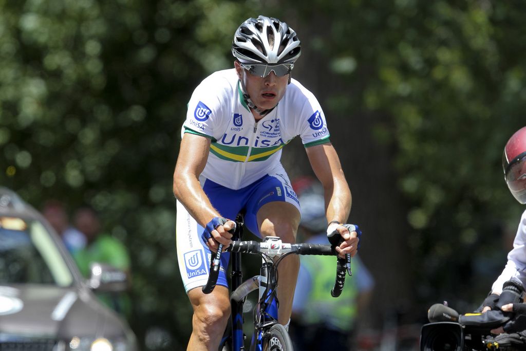 Will Clarke won a memorable stage into Stirling with the UniSA team