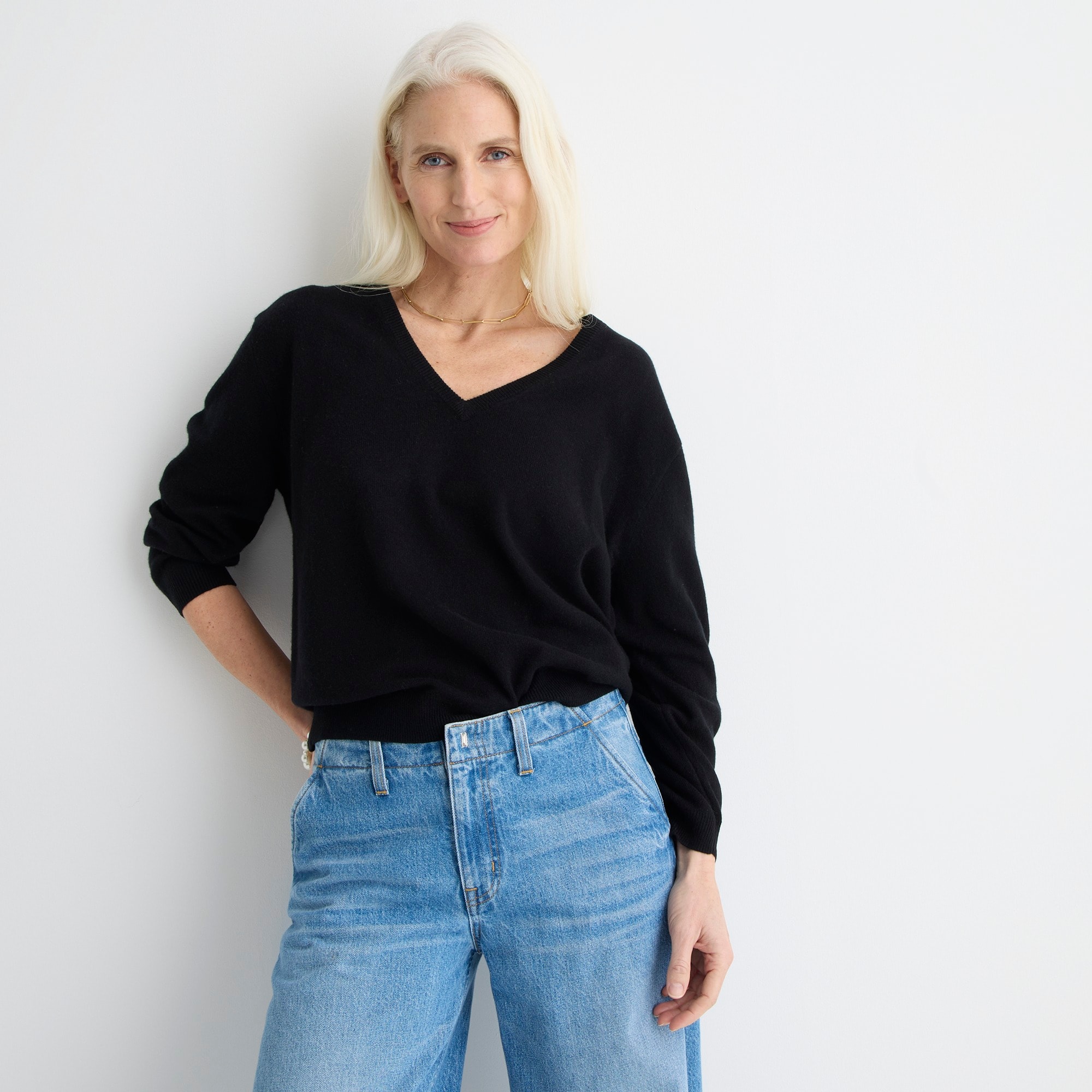 Cashmere Relaxed V-Neck Sweater