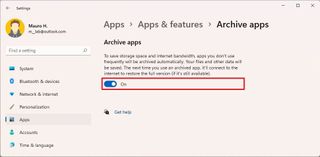 Enable Archive apps