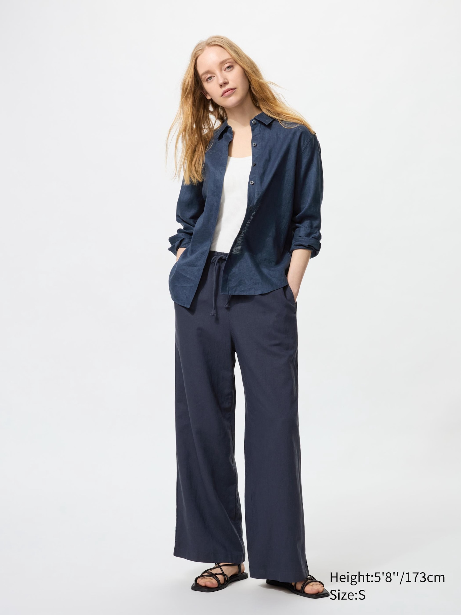 Linen Blend Easy Trousers
