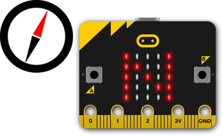 An image of the compass function available through micro:bit projects