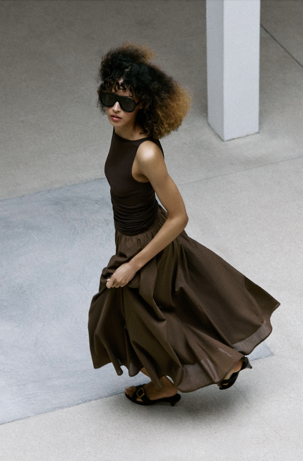 Image of the LAYERED MIDI SKIRT from Zara.