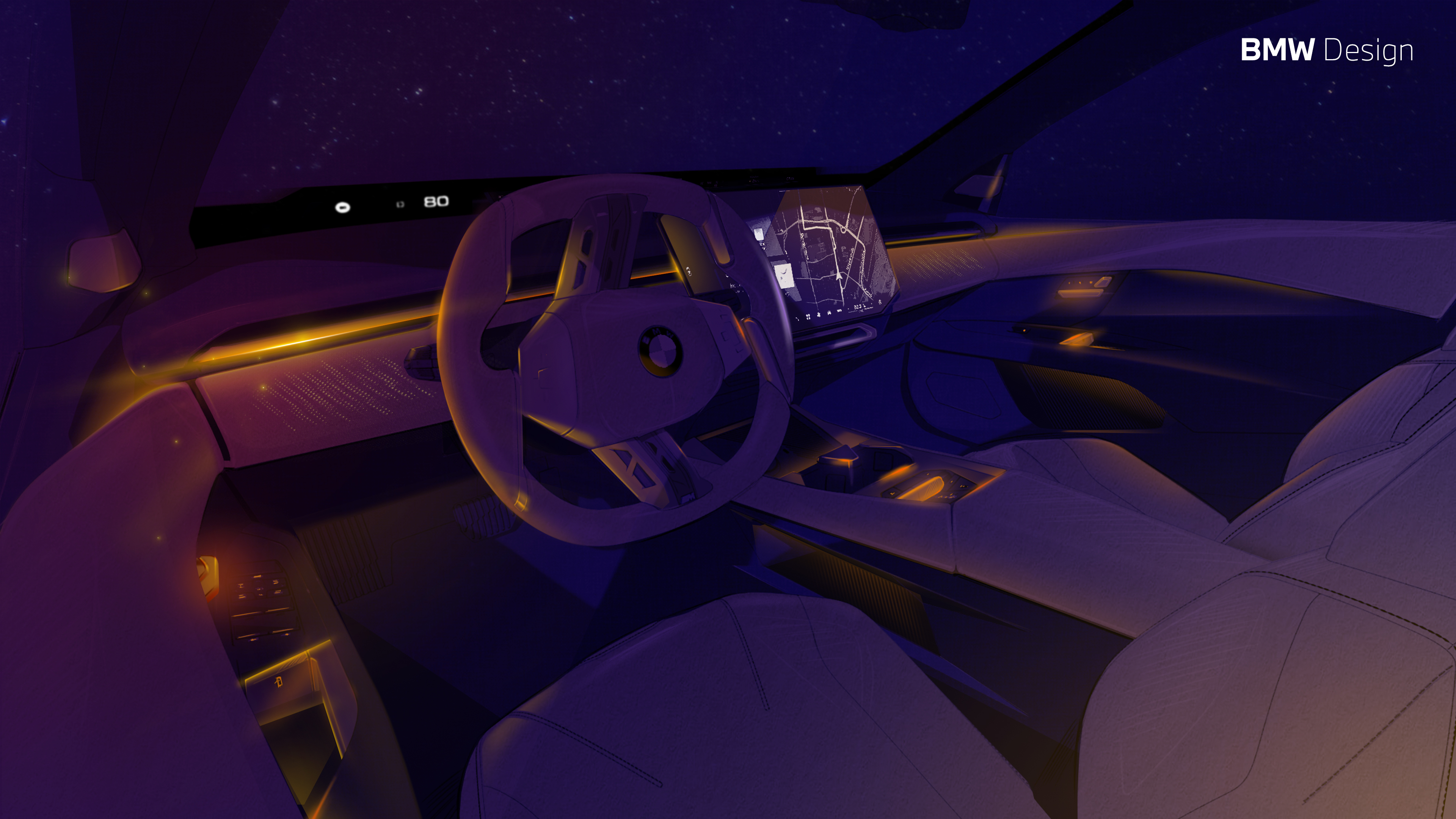 BMW i3 interior at night