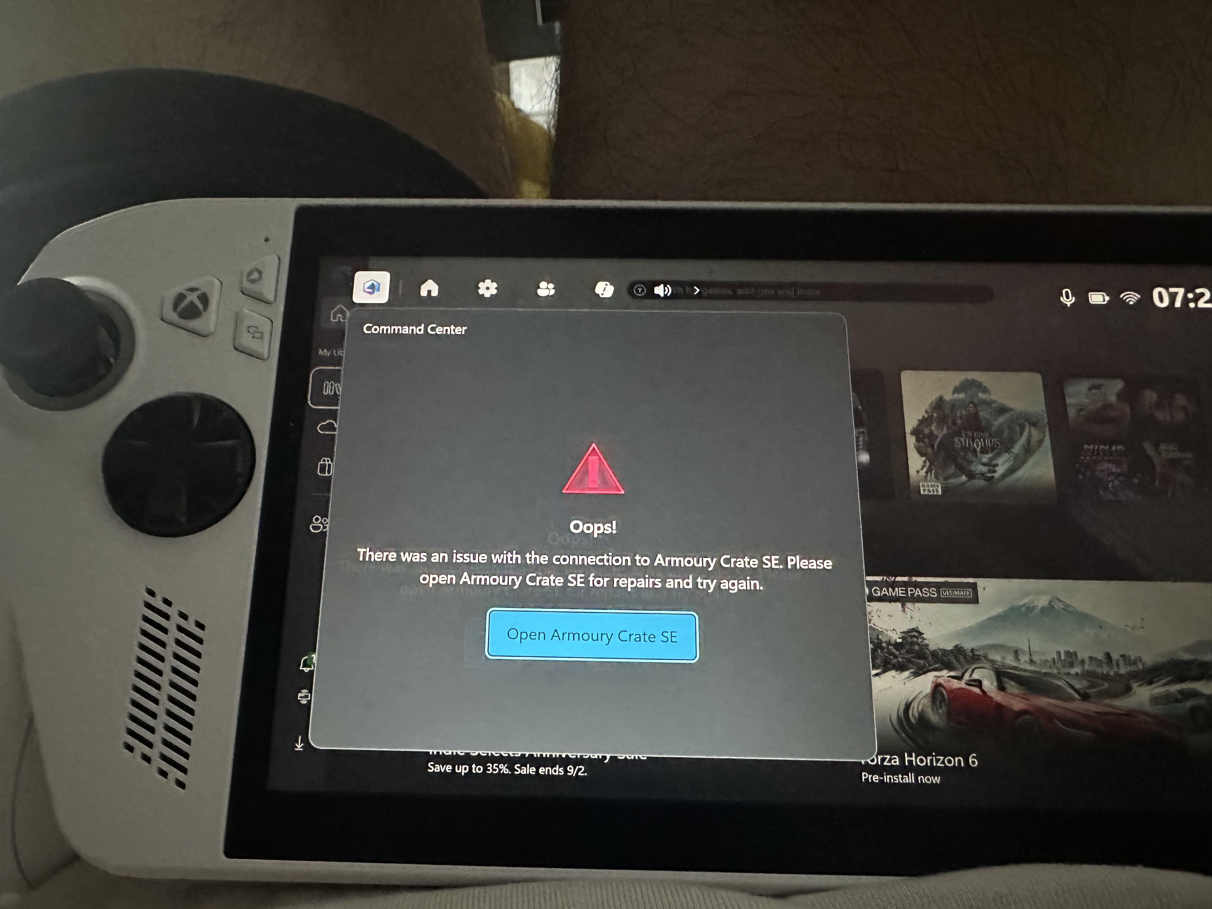 Armory Crate issue on Xbox Ally