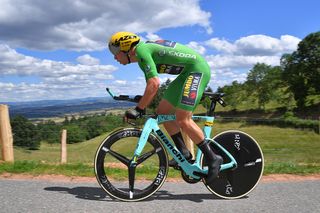 Wout Van Aert (Jumbo-Visma) wins the stage 4 time trial at the Criterium du Dauphine