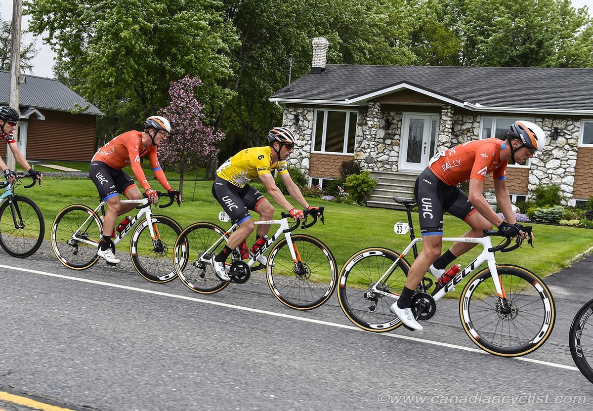 Rally UHC protecting the race leader Tyler Magner during stage 2 at Tour de Beauce