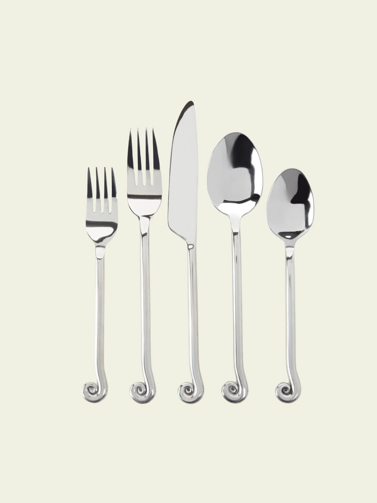 Lazy Jamie Upward Spiral 5-Piece Flatware Set.