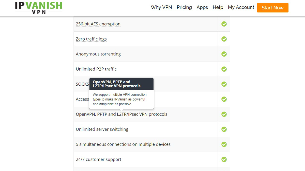 IPVanish VPN protocols