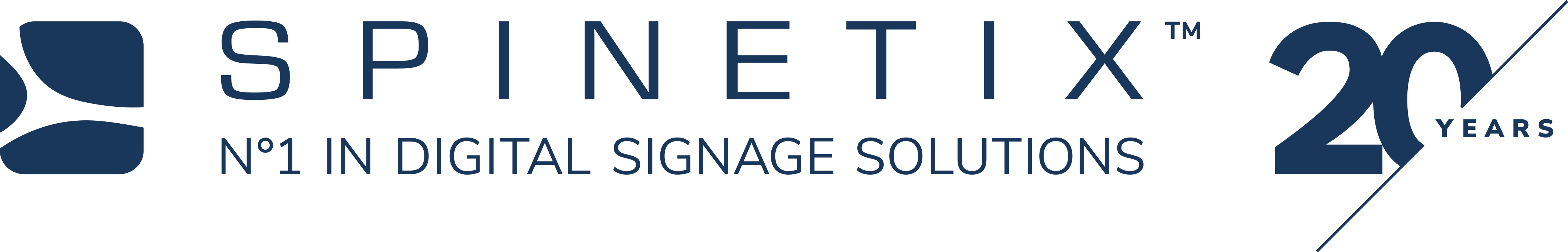 The SpinetiX 20th anniversary logo.