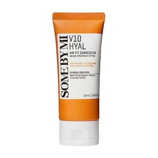 Some by Mi V10 Hyal Air Fit Sunscreen on a white background