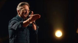 Marc Maron performing stand-up in Panicked