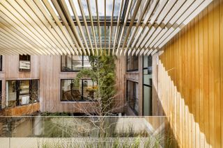 kenzo house exterior with lots of timber and kengo kuma gestures