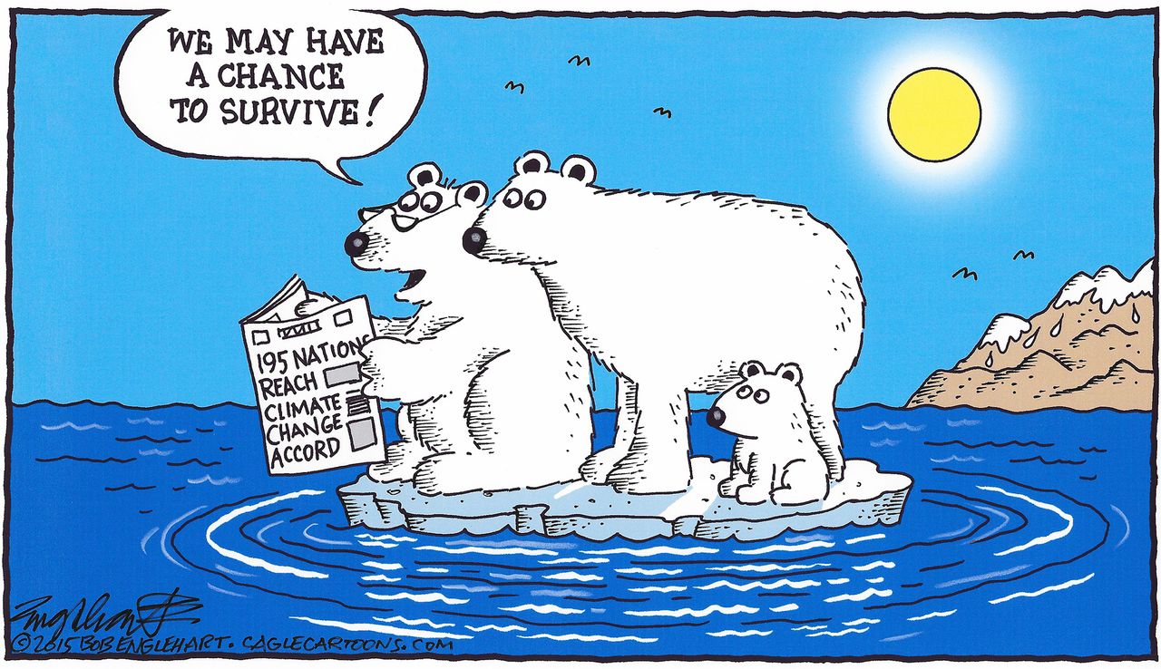 Editorial cartoon U.S. Climate Change Accord Ice