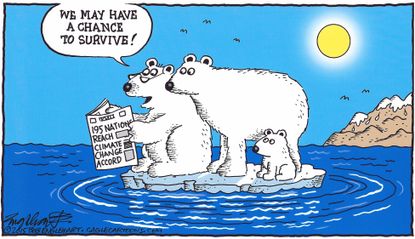 Editorial cartoon U.S. Climate Change Accord Ice