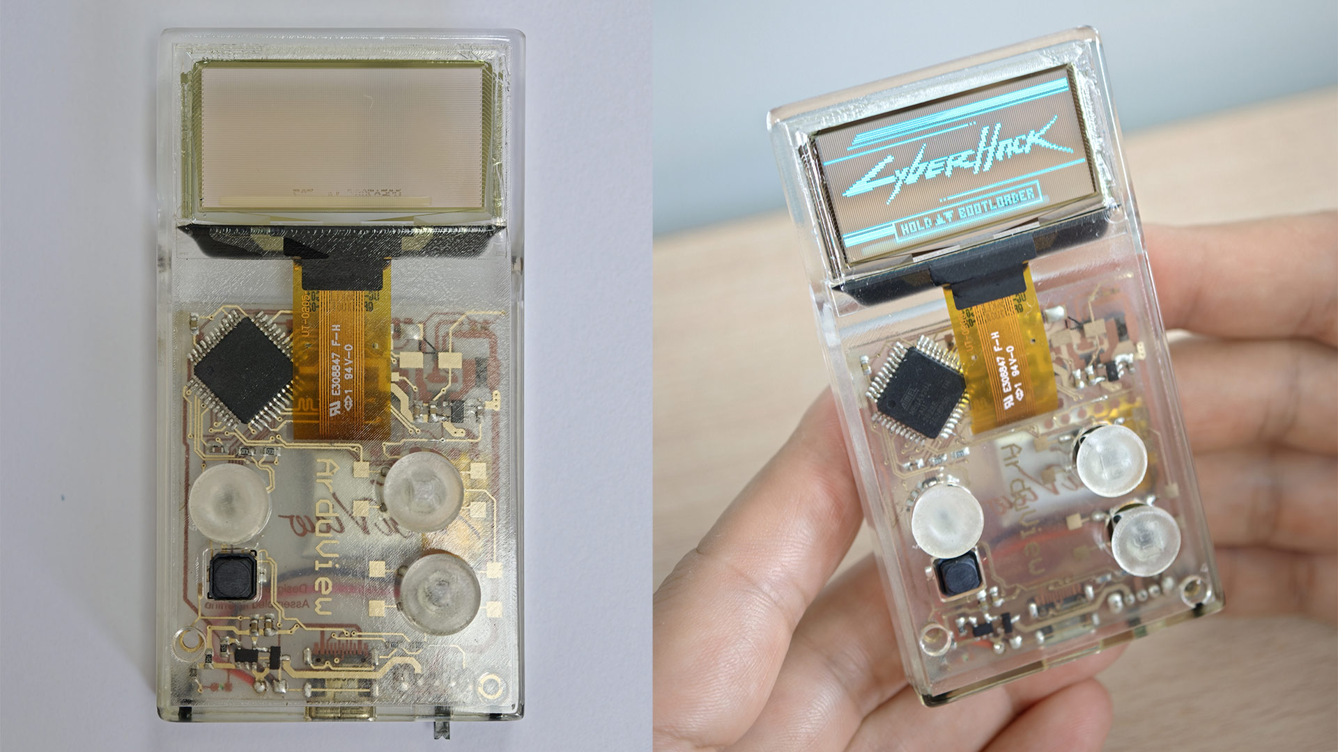 Arduview transparent handheld game console