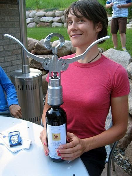 Kat Carroll enjoying the wine in Minnesota