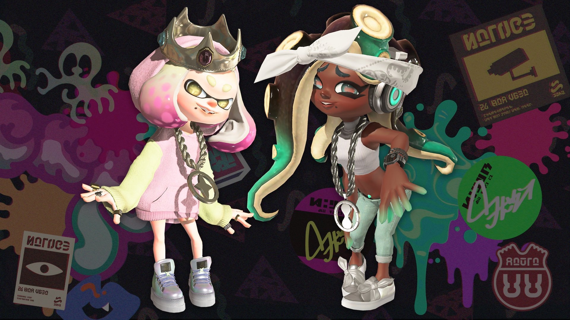 Splatoon 2 Pearl and Marina in Octo Expansion Outfits