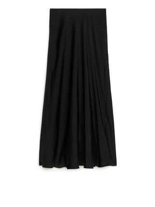 Maxi Satin Skirt - Black - Arket Gb