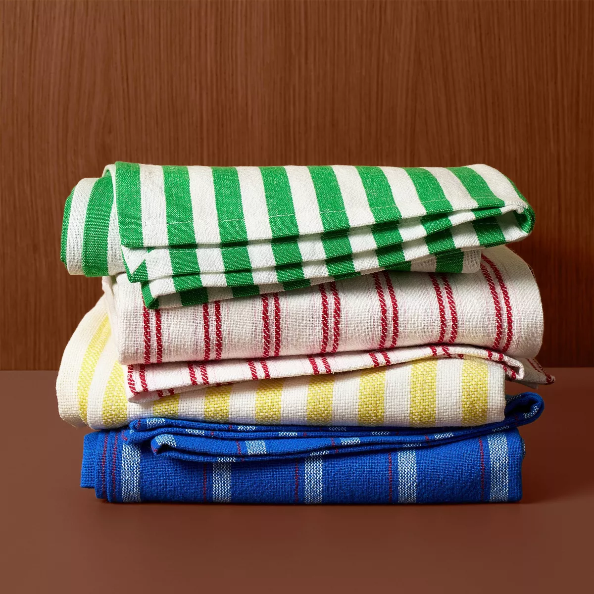 4pk Striped Kitchen Flour Sack Towels - Rosie Assoulin X Target Red/yellow/green