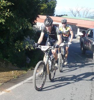 Teammates Alex Grant and Ben Sonntag rode together during stage 2
