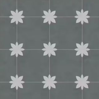 Flower Gray Peel-and-Stick Vinyl Floor Tile