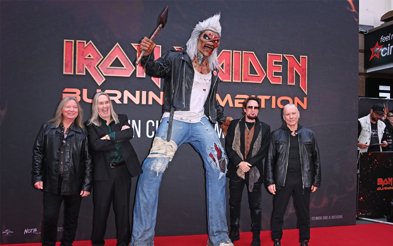 Iron Maiden at the premiere of their film