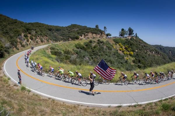The main field nears the KOM