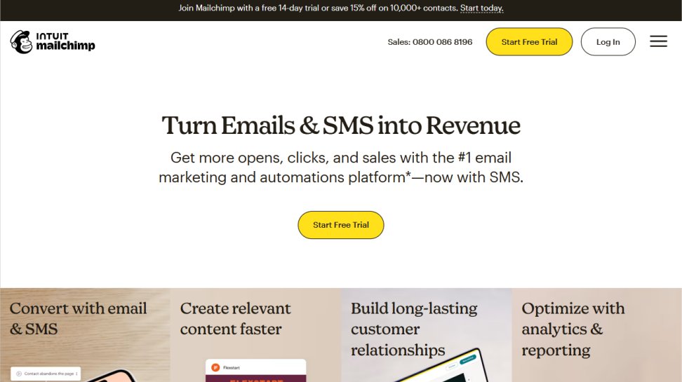 MailChimp website screenshot (June 2025).