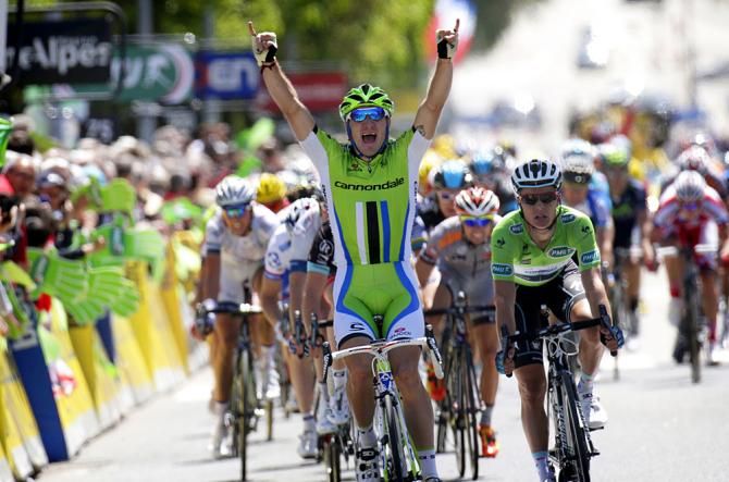 The Dauphin&eacute; sprint on stage 2 goes to Elia Viviani (Cannondale)