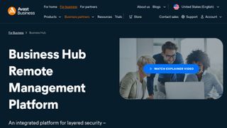 Avast Business Hub Remote Management Platform website screenshot