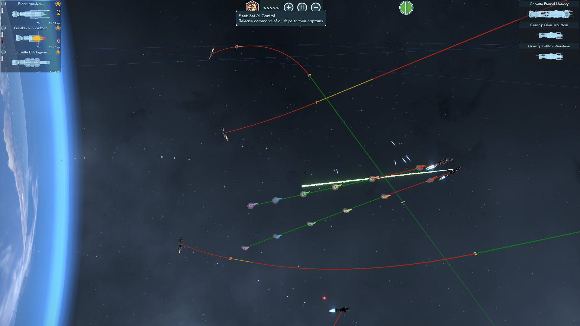 A space battle in Terra Invicta