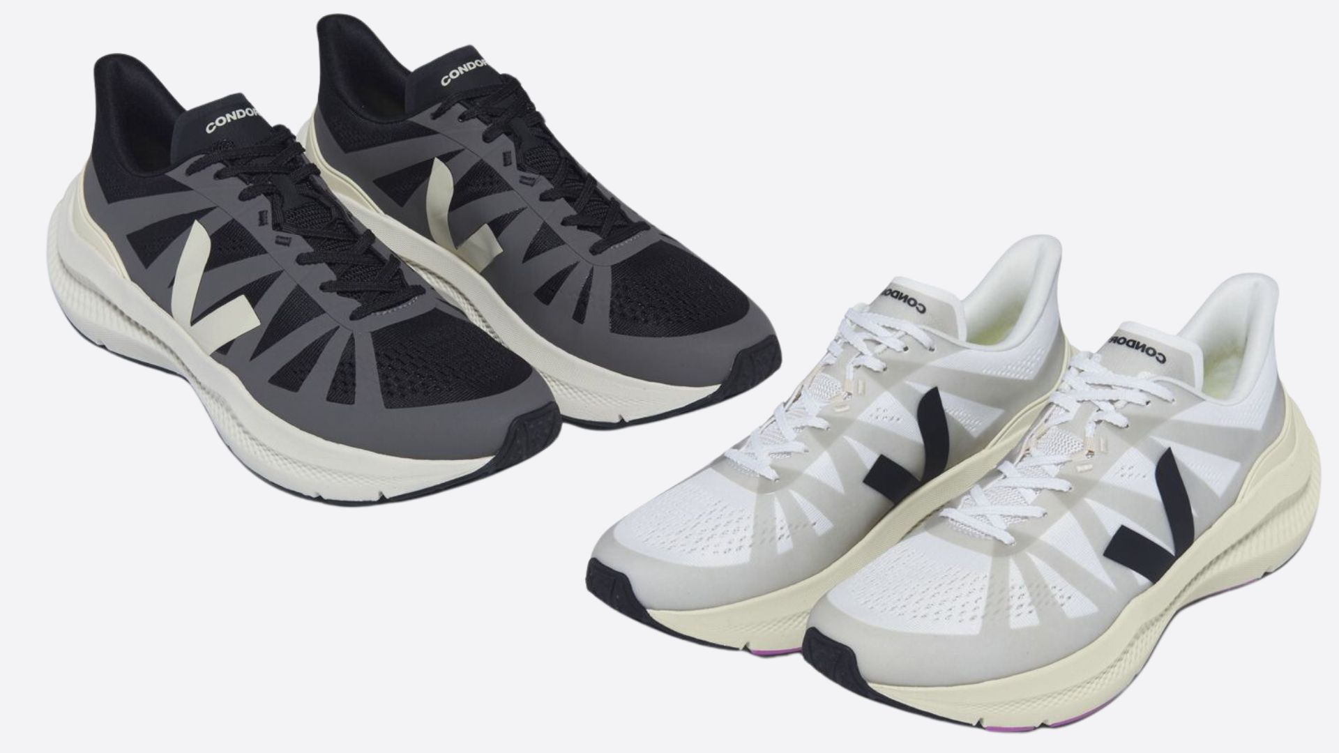 Veja Condor 3 running trainers in alternative black and grey and white and black colourways
