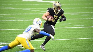 Taysom Hill (7) of the New Orleans Saints during a Monday Night Football game on Oct. 12, 2020