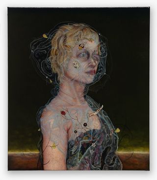 Portrait of a Boy in Glass II, 2016 – 2017, by Anj Smith, oil on linen