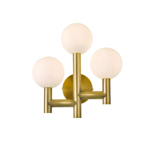 John Lewis Modern 3 Arm Wall Light, Matt Gold