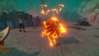 Temtem Types guide: a Fire Temtem catches on fire