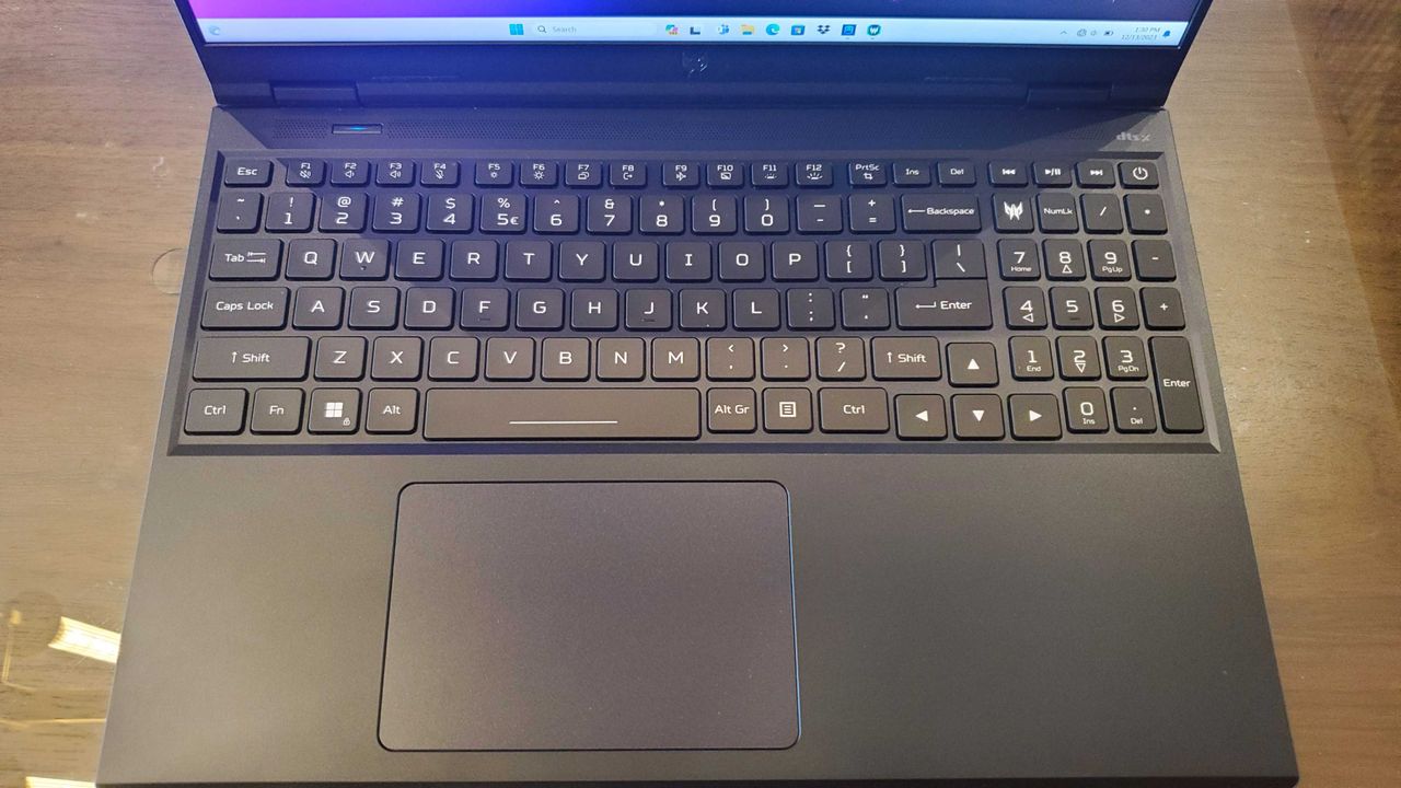 black gaming laptop keyboard