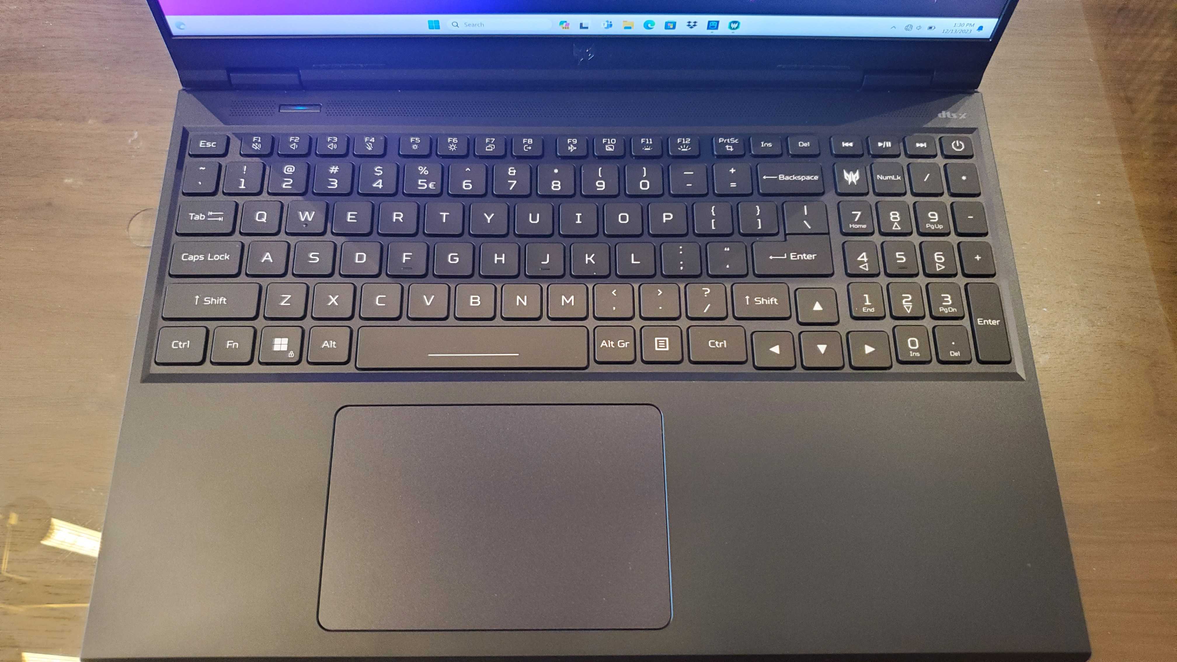 black gaming laptop keyboard