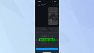Schedule message date set in Instagram DM