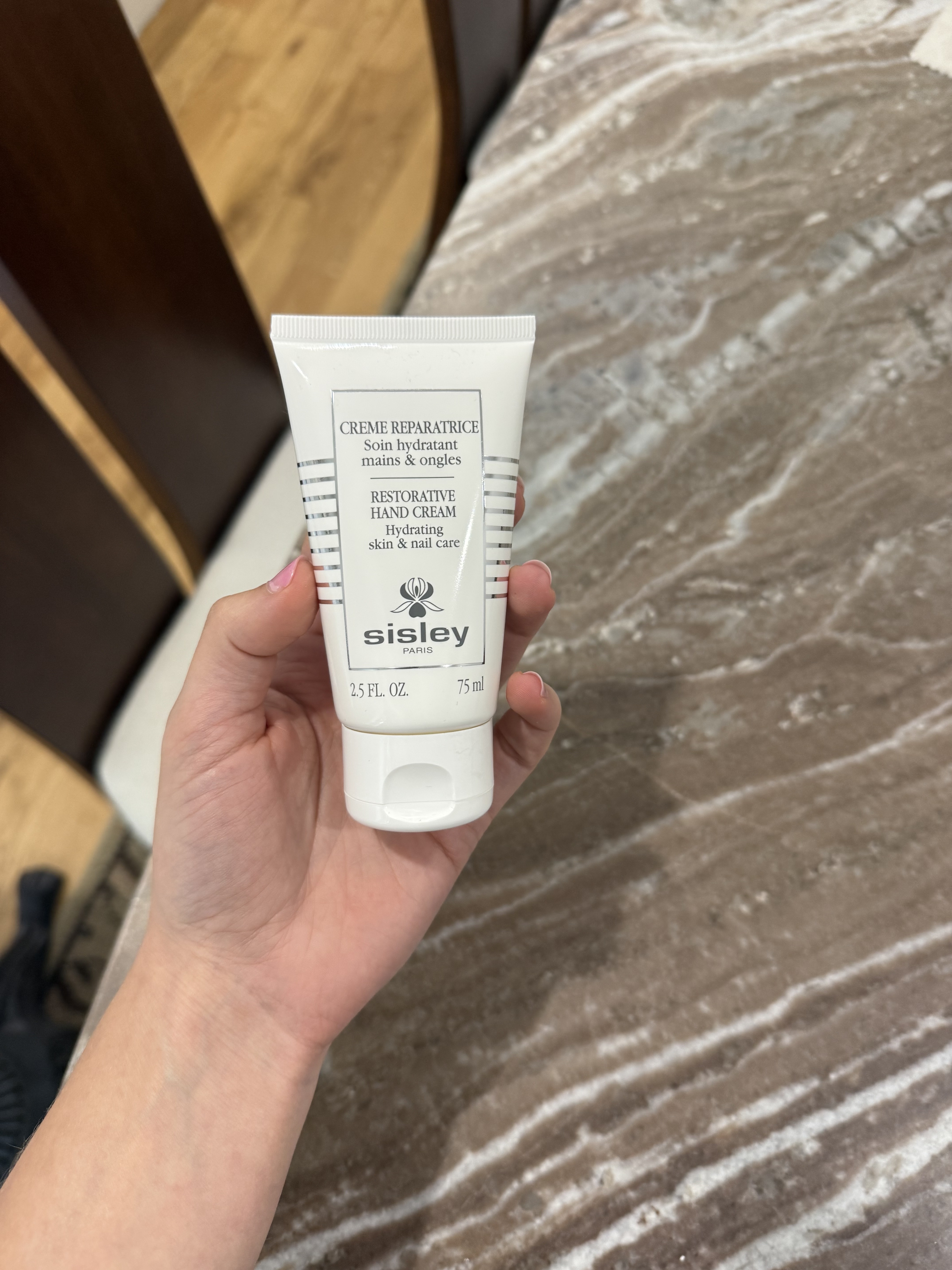 Jamie Schneider testing Sisley Paris&#039;s hand cream.