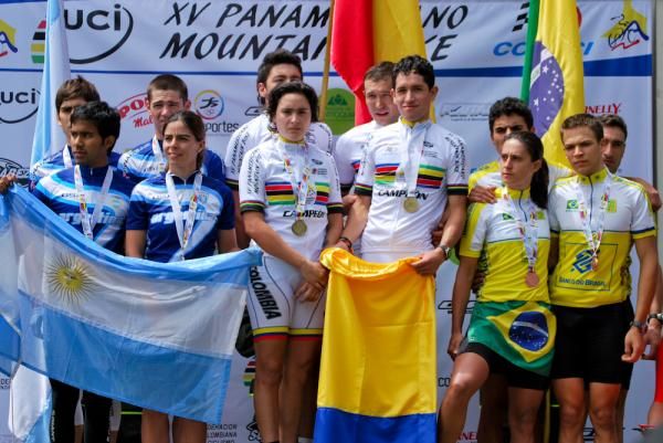 The team relay podium