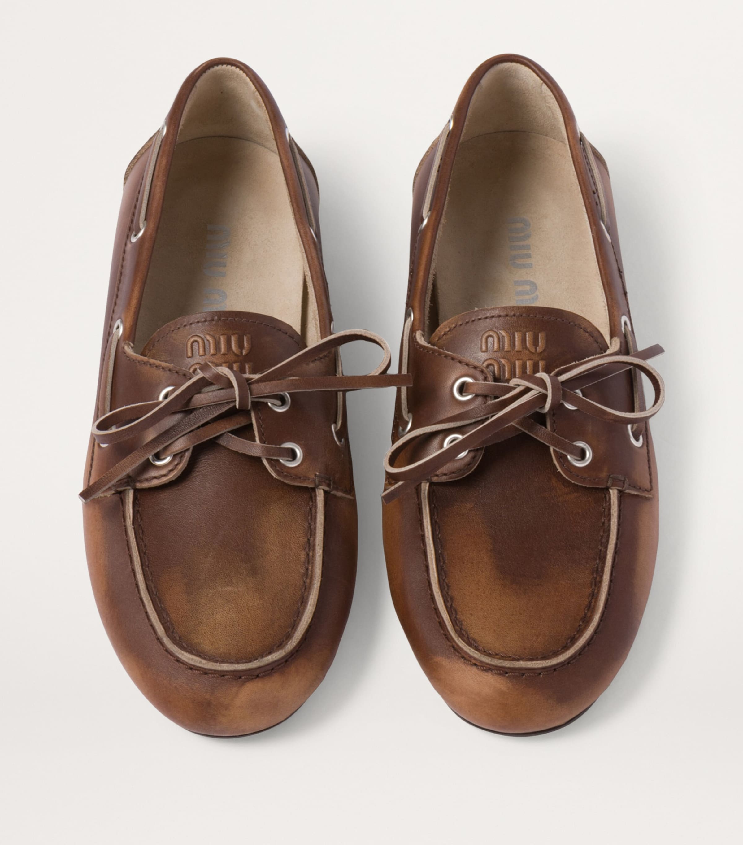Bleached Leather Loafers