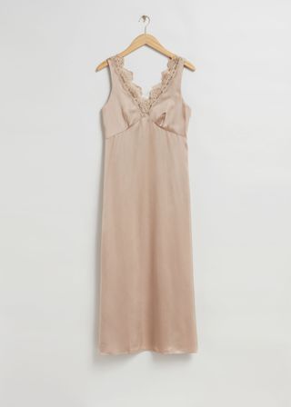 Lace-Trimmed Slip Dress