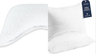 Nest Bedding Easy Breather on the left and the Beckham Hotel Collection pillow on the right